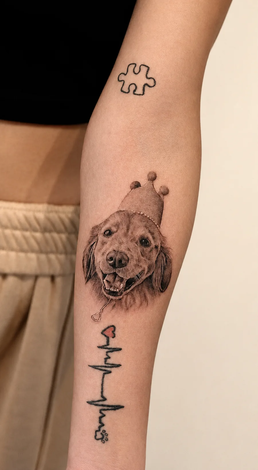 Pet portrait tattoo by Christian Cruz