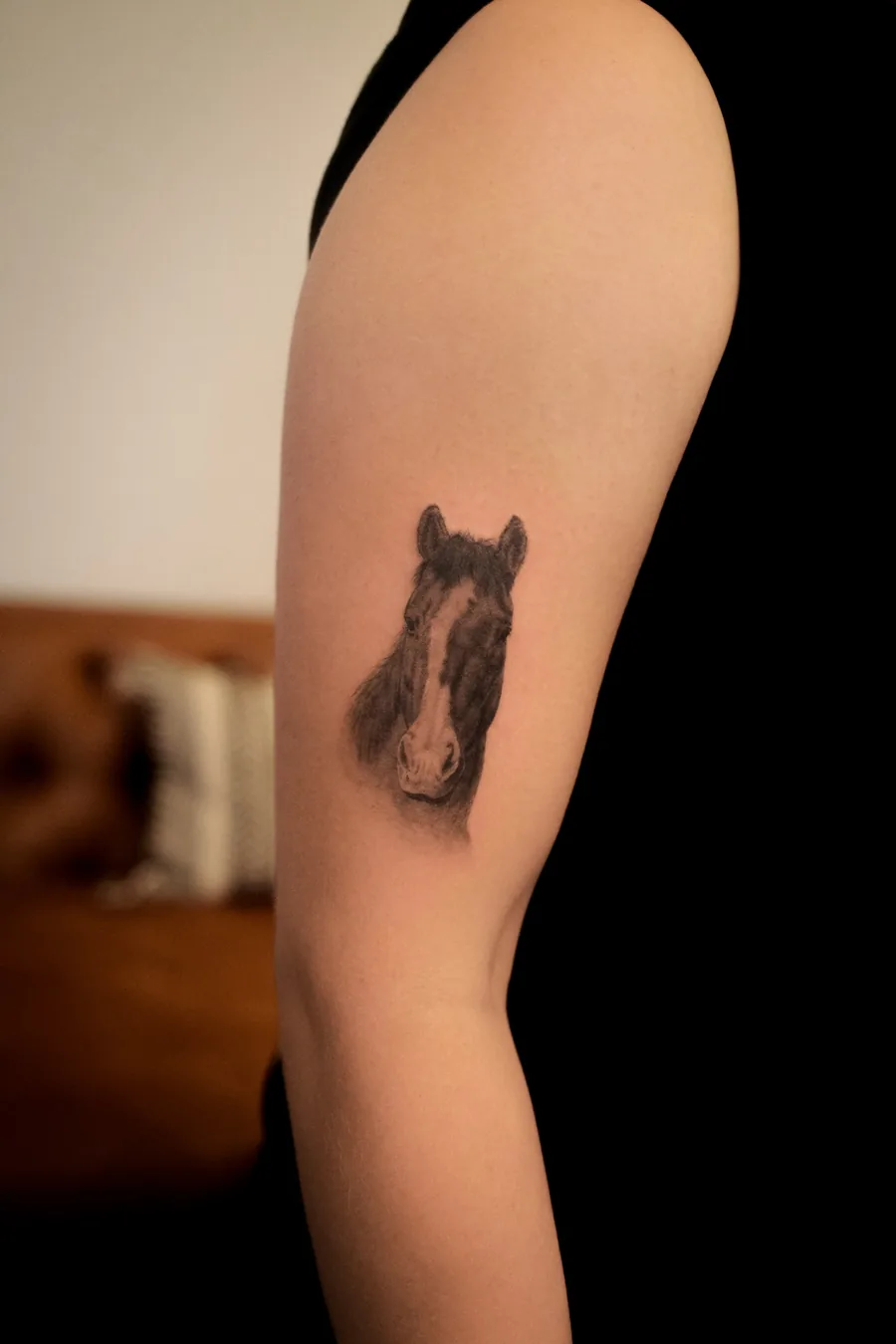 Horse portrait tattoo by Christian Cruz