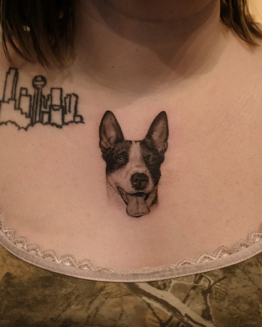 Pet portrait tattoo by Christian Cruz